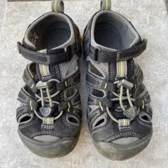 KEEN キッズサンダル 18cm グレー/イエロー
