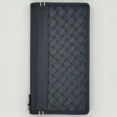 新品 iPhoneX XS ケース 保護 高級 ケース 編み込み柄 ネイビーのサムネイル