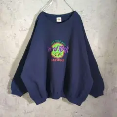 USA製 ハードロックカフェ LasVegas 刺繍ロゴ スウェット ネイビー