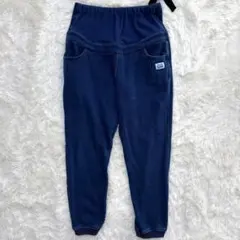 バディーリー マタニティデニムパンツ 裏起毛 青 L ウエストゴム　あったか