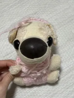 ザ ドック 犬 ぬいぐるみ ピンクのニット帽を被った犬のぬいぐるみ