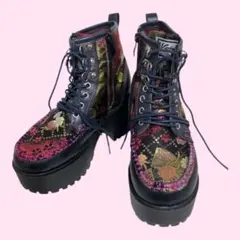 YOSUKE 厚底レースアップブーツ ブラックマルチ 美品　LL 25cm 美品