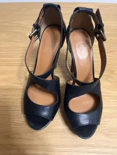 ASH黒いオープントゥサンダル 高ヒールのサムネイル