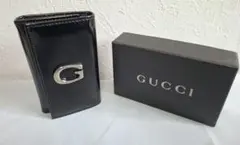 GUCCI グッチ 6連キーケース Gロゴ エナメル ブラック 箱付き