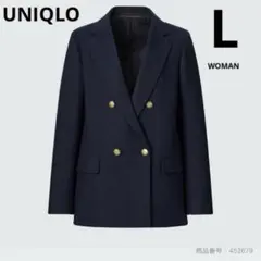 UNIQLO ダブルジャケット　ネイビー　Lサイズ　金ボタン　紺ブレ　ブレザー