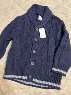 GAP ネイビー ケーブルニットカーディガン 90cm