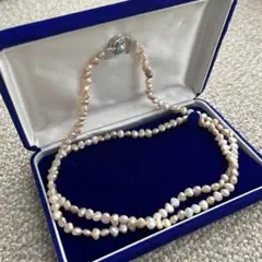 淡水パール ロングネックレス 真珠 シルバー留め具