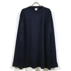 新品 ビッグ ドライ シルキータッチ 長袖 Tシャツ メンズ ネイビー 2XL