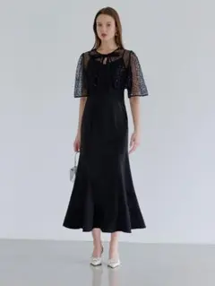 スパンコールボタニカルマーメイドボレロ2WAYワンピースドレス結婚式