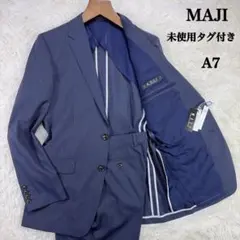 未使用級美品　MAJI 3ピーススーツ　ネイビー　紺　デニム調　Y6 タスマニア フレッシャーズ】スタッフおすすめMAJIスーツコーデ｜久徳 洋平【AOKI