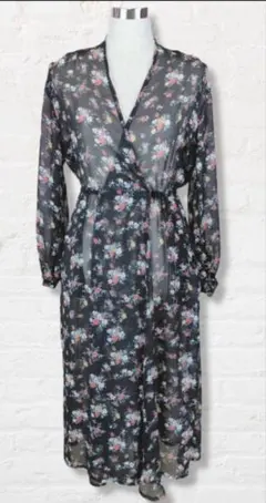 AZUL BY MOUSSY 花柄 シアー ロング カーディガン 長袖