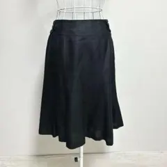 エニシス・M ひざ丈フレアスカート ブラック ネイビー 薄手のサムネイル