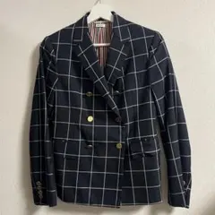 THOM BROWNE ネイビー チェック柄 ジャケット