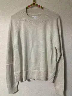 新品/訳あり ニット セーター モックネック 白 3L大きいサイズ 春 冬