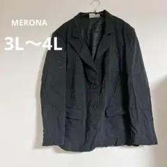 MERONA 【3L〜4L】ブラック テーラードジャケット 20W プラスサイズ