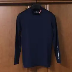 美品　アドミラル　ゴルフ　ハイネック　モックシャツ　長袖　L　紺　ADMIRAL