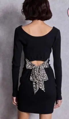 ジェイダ　レオパードバックリボンテレコミニワンピース