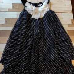 キッズドット フリル ノースリーブワンピース130！！！
