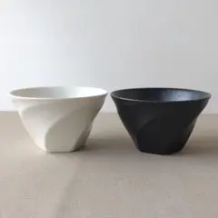 【ペア】新品 日本製 美濃焼 ドレープ 飯碗 茶碗 フリーボウルのサムネイル