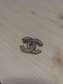 CHANEL ココマーク ブローチ ラインストーン ゴールド ヴィンテージのサムネイル