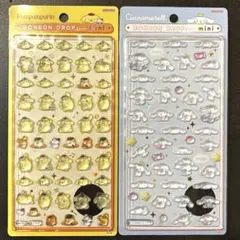 正規品　ポムポムプリン　シナモロール　ボンボンドロップシール　ミニ　２枚セット
