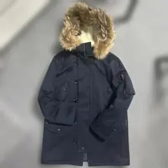 A.P.C メンズ モッズコート ネイビー タヌキファー付きS