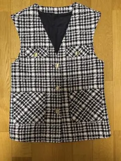 ⭐️美品⭐️GU ベスト ツィードS ブラック