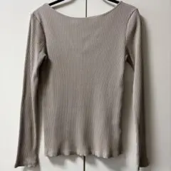 OPAQUE.CLIP Mサイズ リブニット カットソー 長袖 グレージュ
