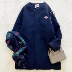 ダントン　レイビームス　モッサノーカラーダウンコート　ネイビー　38