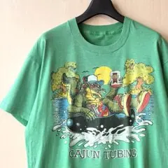 80s古着　ヴィンテージ　Tシャツ　ファンキーワニ　　薄手生地　シングルステッチ