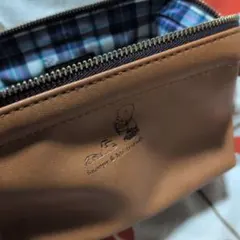 ヴィンテージ　PEANUTS スヌーピー ポーチ ブラウン　チェック柄