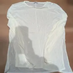 Ungrid クリーム色 長袖シアーシャツ