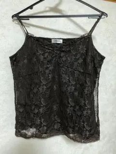 レディース　キャミソール　タンクトップ　花柄　ブラウン　Lサイズ　新品　美品