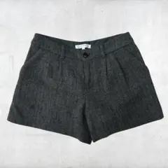 これから夏に！ヘリンボーン グレー ショートパンツ ハイウエスト S