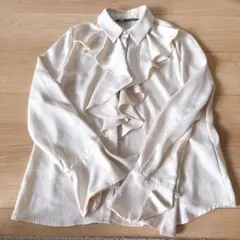 ZARA フリル付き長袖シャツ M