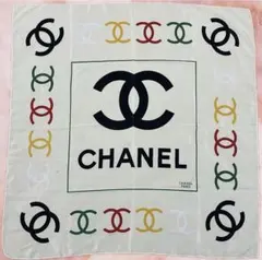 CHANEL ベージュ ストライプ スカーフ シルク 光沢 - メルカリ