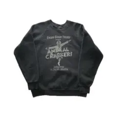 【激レア】80s フルーツオブザルーム プリントスウェット L USA製 黒