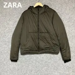 ZARAオリーブグリーン フード付きダウンジャケット