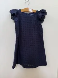 【美品】ポロラルフローレン キッズ ワンピース 7（130） ネイビー 刺繍