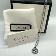 GUCCI グッチ インターロッキング アラベスク GGチャームネックレス 燻