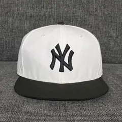 NEWERA キャップ スナップバック NY (ホワイト/ブラック)