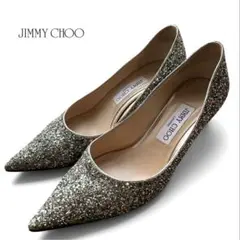 【美品】jimmy Choo グリッター 38 パンプス ヒール スパンコール