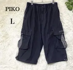 90s　オールドサーフ　PIKO　カーゴパンツ　極太　ドローコード　2way　黒 90s オールドサーフ PIKO カーゴパンツ 極太 ドローコード 2way