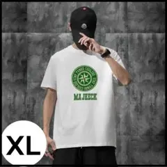 【期間限定】メンズ　Tシャツ　XL　半袖　ホワイト　人気　ストリート　ロゴ　韓国