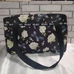 《新品》PINK HOUSE 花柄ボストンバッグ 白バラリボン