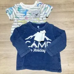新品長袖、半袖Tシャツ2点セット 80cm