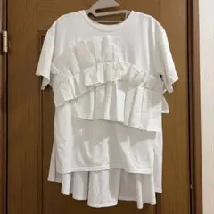 prose verse(プロズヴェール) フリルギャザーTシャツ ホワイト 白のサムネイル