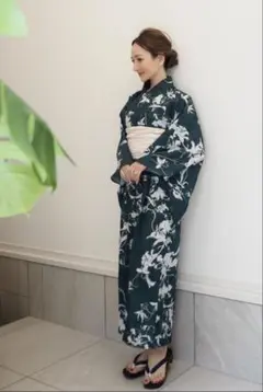 【浴衣セット】兵児帯・腰紐付き　星玲奈さんコラボ　ダークグリーン