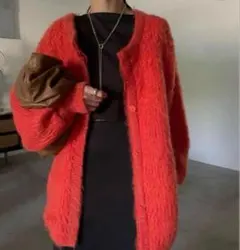 2WAY MOHAIR SHAGGY KNIT アメリヴィンテージ　　レッド