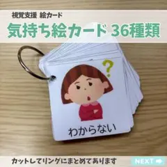 カットver. 気持ち絵カード 36種類 視覚支援 コミュニケーション